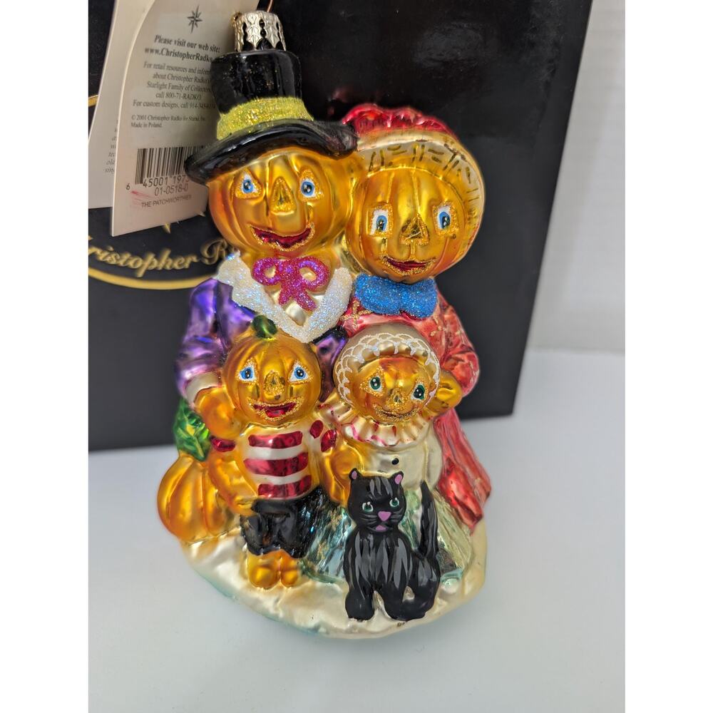 Christopher Radko Pumpkin Family October 2001 Ornament of the Month with Box
